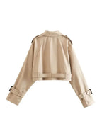 2024 Belt Cropped Trench Spring Jacket Women