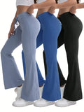 3pcs Women's High-Waisted Yoga Workout Flare