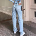 Ankle Length Ripped Holes Jean Straight