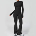 VITALINOVO Women Long Sleeve Flare Workout Jumpsuit