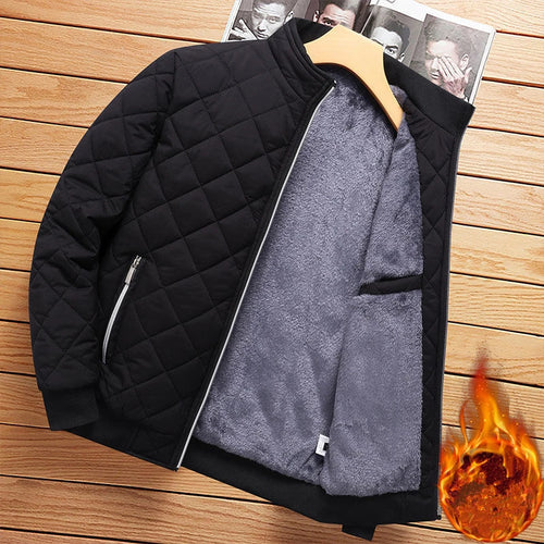 Autumn Winter Bomber Jacket Men Diamond