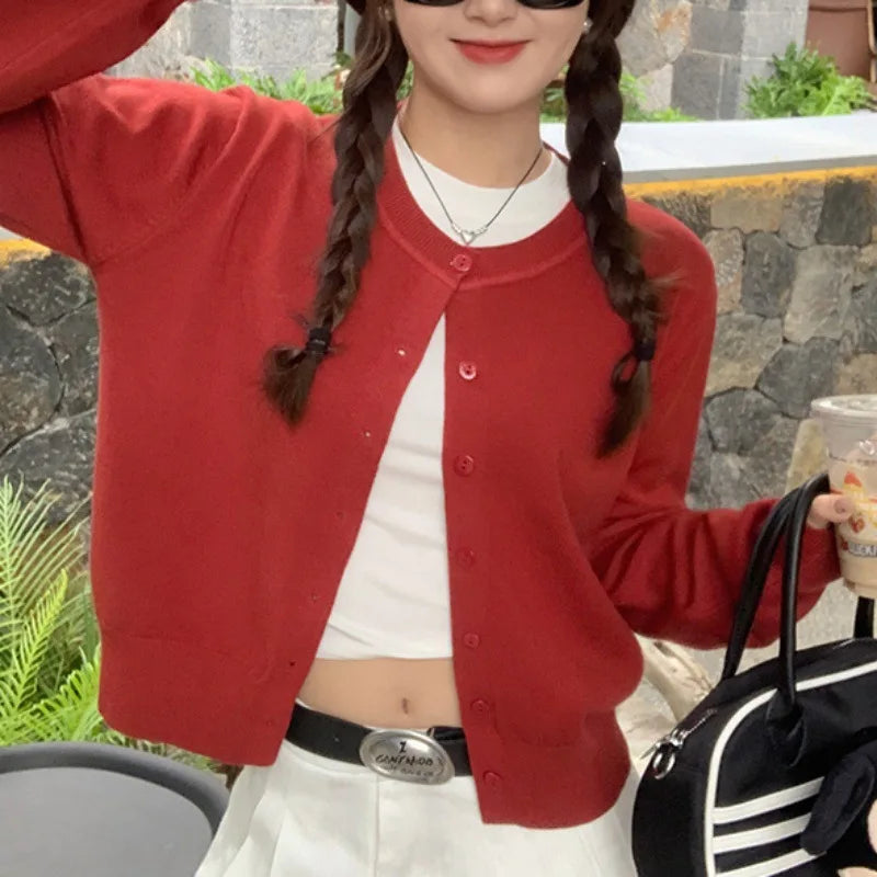 Women's Long Sleeve 2025 Cardigan O Neck