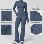 VITALINOVO Women Long Sleeve Flare Workout Jumpsuit