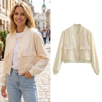 Willshela Women Fashion Solid Bomber Jackets Coat