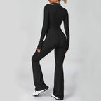 VITALINOVO Women Long Sleeve Flare Workout Jumpsuit