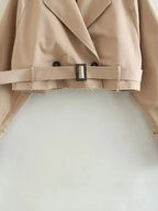 2024 Belt Cropped Trench Spring Jacket Women